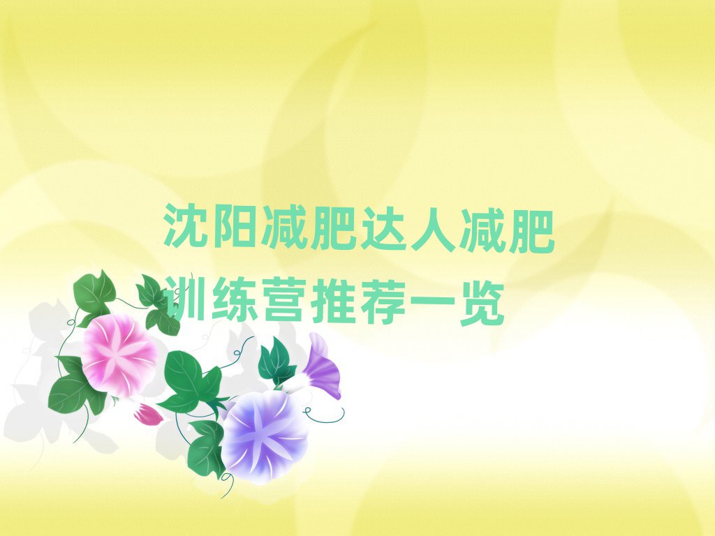 沈陽減肥達(dá)人減肥訓(xùn)練營推薦一覽
