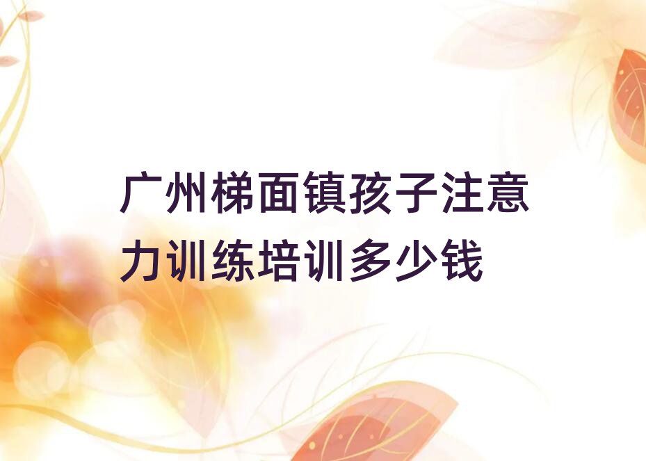 廣州梯面鎮(zhèn)孩子注意力訓(xùn)練培訓(xùn)多少錢