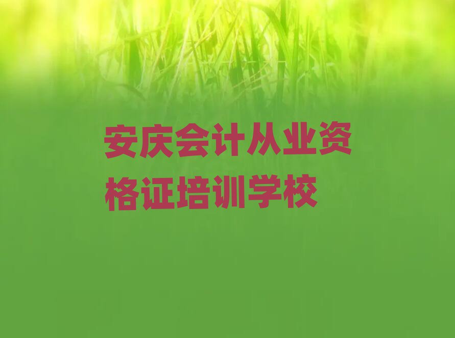 安慶會(huì)計(jì)從業(yè)資格證培訓(xùn)機(jī)構(gòu)名單揭秘一覽